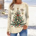 thumbnail image 4 of Garbnen S-5XL Christmas Long Sleeve Shirts Women Funny Christmas Tree Graphic T Shirts for Women Plus Size Holiday Pullover Tops for Women XL, 4 of 6