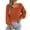 Orange, variant on Women Plaid Knit Sweater Squares Neck Long Puff Sleeve Waist Cuffs Short Knitwear Pullover Tops for Casual Daily Wear White S