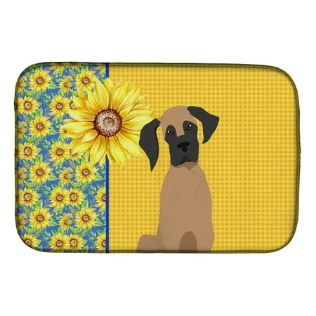 

Summer Sunflowers Fawn Great Dane Dish Drying Mat 14 in x 21 in