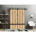 thumbnail image 3 of Slab Barn Door Panel 32 x 96 inches | Planum 0012 Oak with Frosted Glass | Sturdy Finished Interior Doors | Pocket Closet Sliding, 3 of 6
