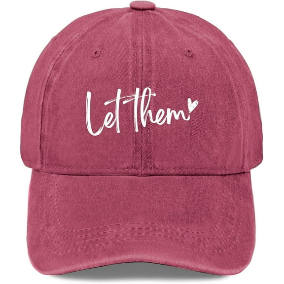 Let Them Funny hat for Men Funny Vintage Cotton Washed Baseball Caps Adjustable Dad Hat Crazy