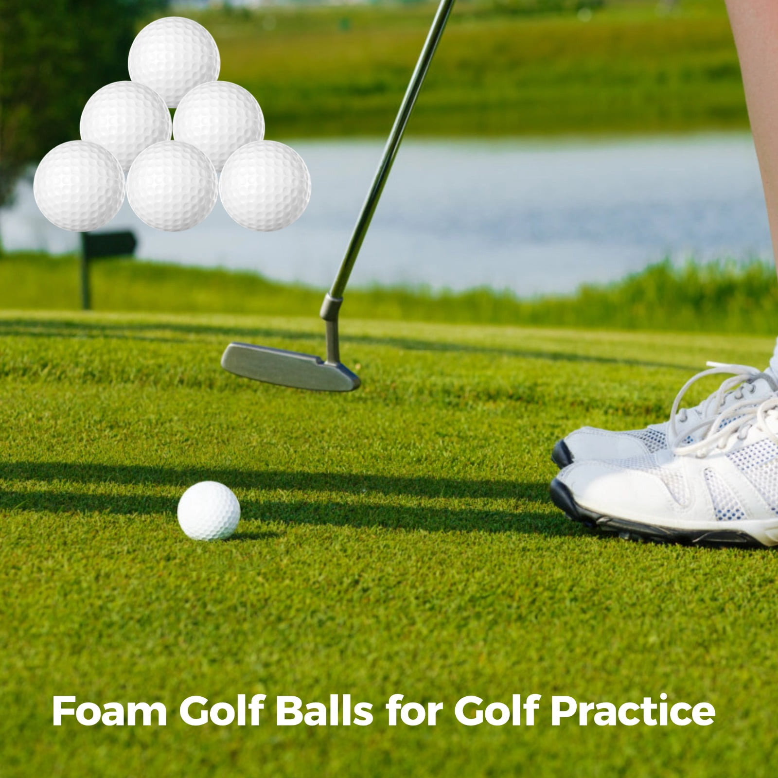 80PCS Golf Practice Balls, PU Foam Soft Golf Balls for Indoor and Outdoor Training, White 1.7" Diameter Ideal for Golf Beginners Quality Golf Swing Training