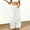 White, variant on Women's Summer Solid Suede Pants Wide Leg Straight Trousers Elastic Waist with Pockets Brown S