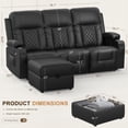 thumbnail image 6 of LOBERFVE Recliner Sofa with Storage Ottoman, 3 Seats Recliner, Recliner Couch, Modern Recliner Chair for Living Room, with Cup Holder and 2 Cell Phone Holder, USB Ports, 6 of 7
