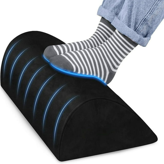 Foot Rest for Under Desk at Work Office Desk Accessories with Memory Foam and Washable Removable Cover Foot Stool for Office Car Home to Foot Support and Relax Ankles(Black).