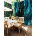 thumbnail image 5 of Outdoor Curtains for Patio, Teal Blue Marble Waterproof Blackout Outside Curtain for Porch/Pergola/Gazebo, Ink Painting Modern Abstract Yellow Thermal Insulated Drapes, 1 Panel, 54 x 84 Inch, 5 of 8