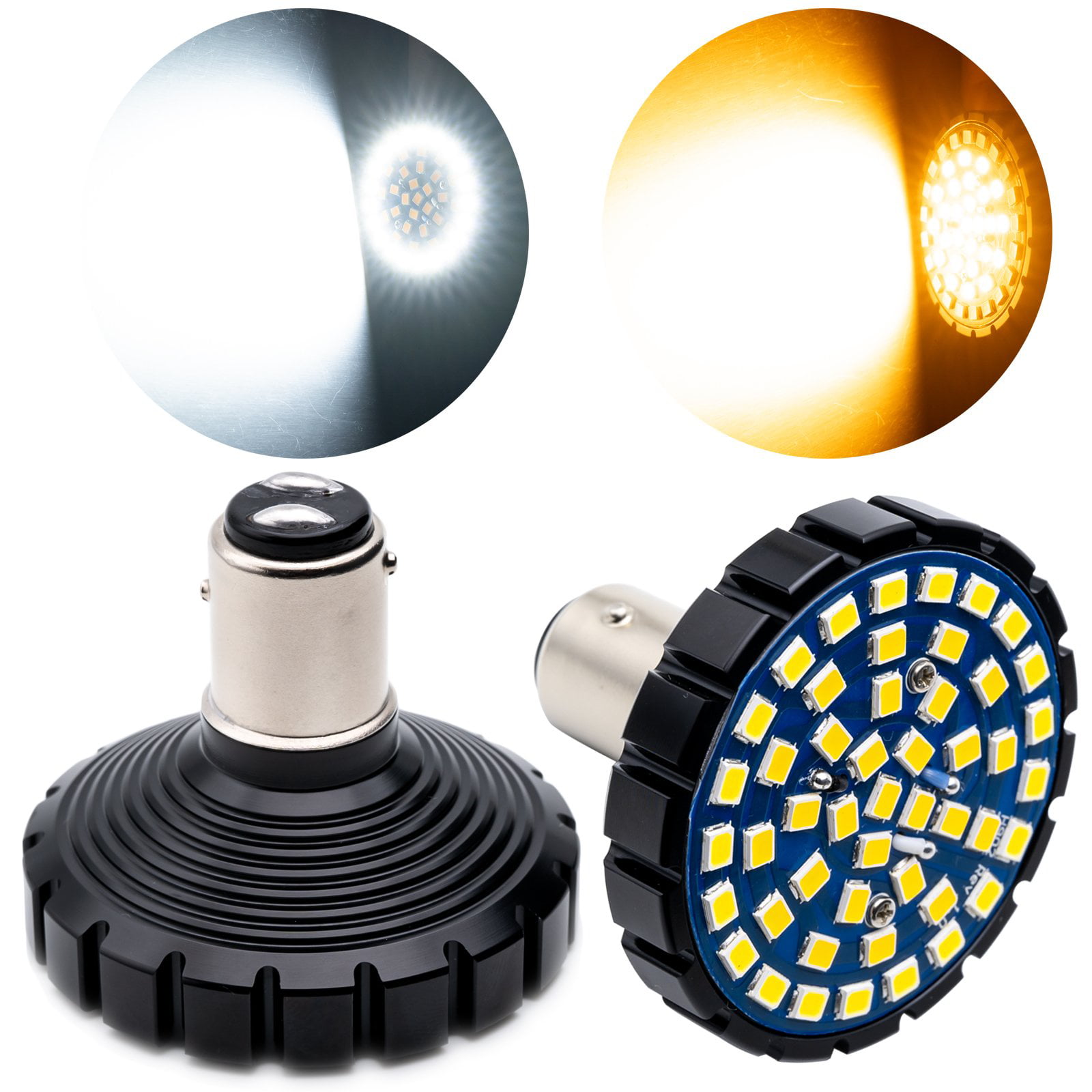 4Pcs Turn Signal Light Indicator Smoke Lenses Lens LED Bulb For Harley Touring