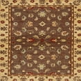 thumbnail image 1 of Ahgly Company Indoor Square Abstract Orange Gold Oriental Area Rugs, 6' Square, 1 of 6