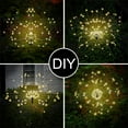thumbnail image 6 of DIY Solar Garden Lights, 120 LED Solar DIY Flowers Fireworks Stars Lights Outdoor, Waterproof Solar Powered Pathway Lights for Path Lawn Walkway Patio Yard Christmas, (2 Pack, Warm White), 6 of 7
