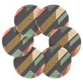 thumbnail image 7 of Yayeee 6 PCS Drink Coasters with Holder Set Woven Absorbent Round Tabletop Hot Pad, Green Geometric, 7 of 7