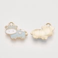 thumbnail image 2 of 10pcs 10Pcs Cow Jewelry Making Charms Alloy Enamel Pendants Jewelry Findings for Necklace Bracelet Jewelry Making Light Gold Light Blue 16x19x2.5mm Hole: 2.5mm, 2 of 2