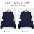 thumbnail image 4 of CURBODO Women's Striped Varsity Sweatshirt Oversized Long Sleeve Crewneck Pullover Fall Casual Tops, 4 of 6