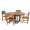 thumbnail image 1 of All Things Cedar Ensemble de Salle à Manger 5 Pcs avec Table Ovale à Rallonge et Chaises, Coussins Blancs, 1 of 2