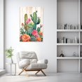 thumbnail image 4 of ZHONGYUTONG Cactus Canvas Wall Art Desert Botanical Painting Succulent Spiny Flower Picture Mexican Artwork Home Decor Framed (12.00" x 18.00"), 4 of 5