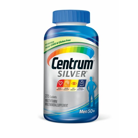 Centrum Silver Multivitamins for Men Over 50, Multivitamin/Multimineral Supplement with Vitamin D3, B Vitamins and Zinc - 275 Count