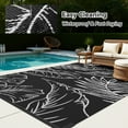 thumbnail image 5 of SIXHOME Outdoor Rug Carpet 5'x8' Waterproof Reversible Patio Rug Portable Tropical Indoor Outdoor Rug Plastic Straw Rug for RV Camping Garden Picnic Deck Backyard Modern Porch Decor Black and White, 5 of 6