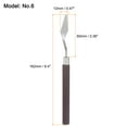 thumbnail image 2 of Uxcell 4 Packs 12mm Width No.6 Stainless Steel Palette knife Spatula Oil Painting Knife Red Wood Handle, 2 of 6
