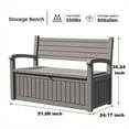 thumbnail image 6 of EasyUp 80 Gallon Storage bench Lockable Waterproof Deck Box - Outdoor Storage Box for Patio,Garden and Porch,Tools and Cushions（Grey）, 6 of 8