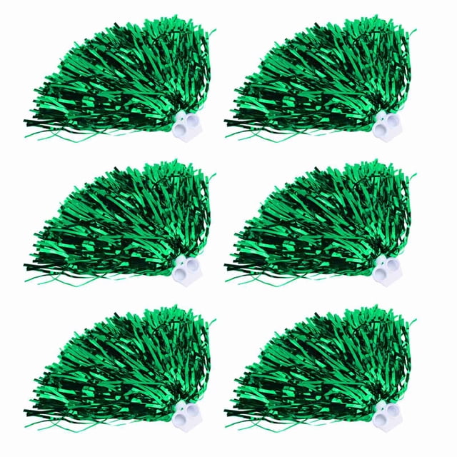 Pompones de animadora ligeros, accesorios deportivos para fiestas y bailes (verde)