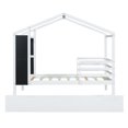 thumbnail image 5 of Bellemave Montessori Kids Twin Size Modern Wood Bed Frame with Trundle, White, 5 of 8