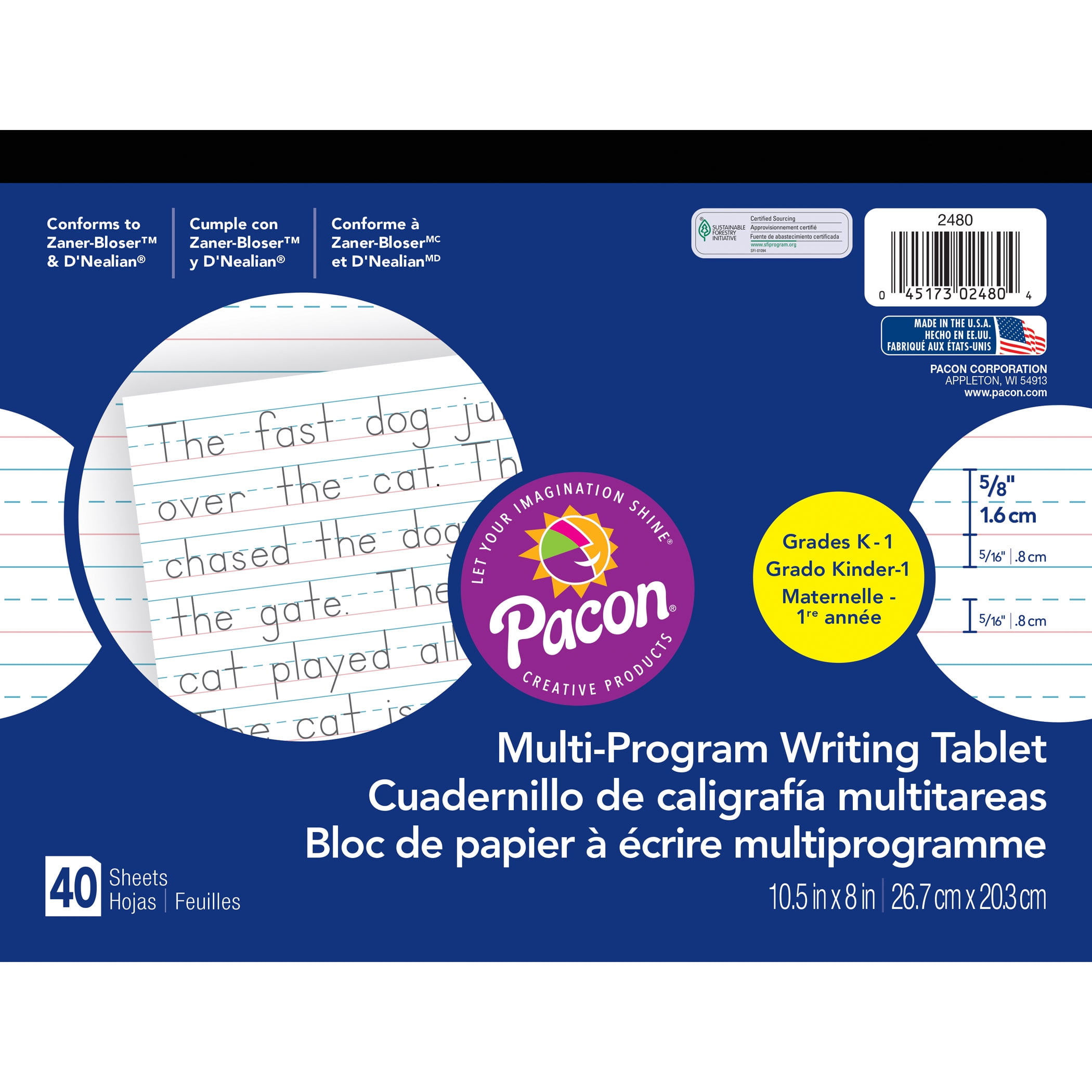 Pacon, PAC2480, Multi-program Handwriting Tablet, 24 / Carton