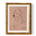 thumbnail image 1 of Cuadro de pared en Simsea Dog Sketch, marco de bambú dorado, 28 x 36 cm, 1 of 8
