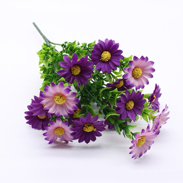 MYG 15 Heads Artificial Flowers Plastic Fake Plants Wedding Garden In/Outdoor Decor