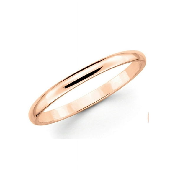 Rose Gold Plated Stainless Steel 2mm Wedding Band Ring