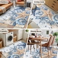 thumbnail image 5 of Area Rug for Living Room, Blue Starfish Coastal Non-Slip Indoor Large Carpet for Bedroom/Dining Room, Eucalyptus Summer Nautical Shell Washable Low-Profile Rectangle Floor Runner Rugs - 4 x 6 Ft, 5 of 8