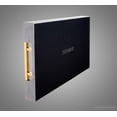 thumbnail image 6 of Home Redefined Rectangle Decorative Serving Tray Glossy Shagreen Faux Leather Gold Polished Metal Handles Grey 17.5"x12", 6 of 7