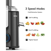 SIFENE 800W Centrifugal Juicer Machine, 3-Speed Juice Extractor with 3-Inch Wide Chute, Easy Clean, Fruit & Vegetable Juicer, Stainless Steel, BPA-Free, Compact Home Kitchen, Gray