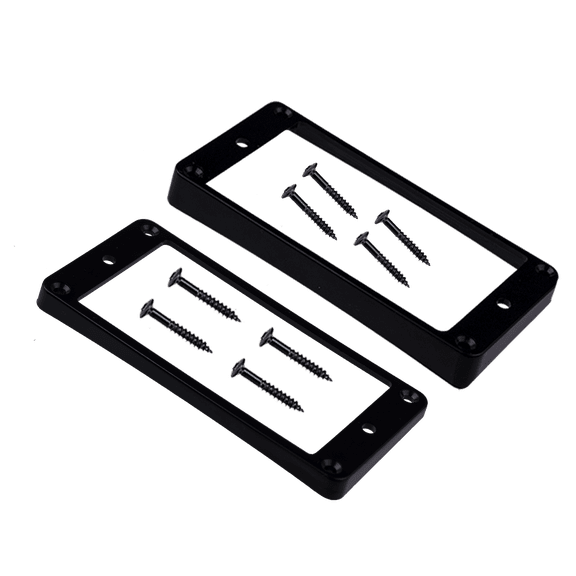 LOOKSEVEN 2 Pieces Plastic Guitar Humbucker Pickup Rings Curved Bottom Frame For Les Paul LP - Black