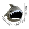 thumbnail image 3 of 1Pc Cute Shark Headgear For Pets - Warm Plush Winter Hat With Cartoon Design, Soft Fleece Material - For Cats, Small Dogs, Pet Lovers, Daily Wear, , Party Decor, Photo, 3 of 5
