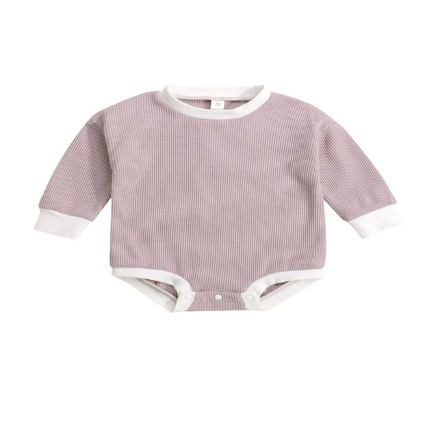 PENGXIANG Spring Autumn Newborn Baby Girl Rompers Knitted Long Sleeve Jumpsuits Outfits Clothes Beige 12-18 Months