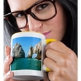 thumbnail image 2 of 3dRose, Hole in the Rock Cabo San Lucas Mexico, 15oz Two-Tone Yellow Mug, 2 of 7