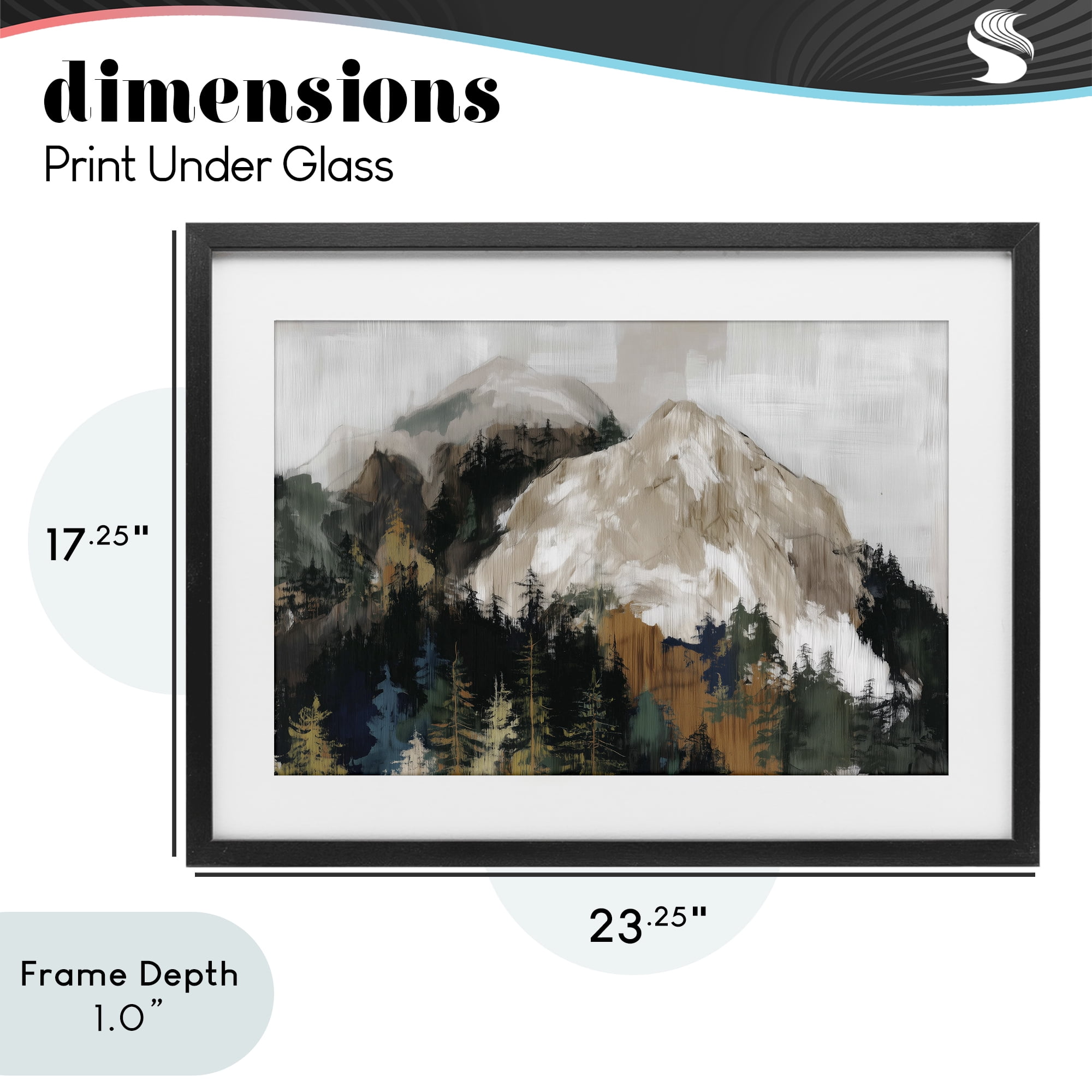 Stupell Industries Rugged Mountain Peaks Black Framed Print Under Glass, design by Chromatic Storm Studio