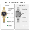 thumbnail image 7 of ELLEN TRACY Women’s Gold Mesh Band Watch – Round Black Sunray Dial with Crystals, 7 of 7