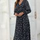 thumbnail image 3 of Vestido largo de verano con estampado floral bohemio, informal, suelto, para mujer, 3 of 5