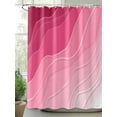thumbnail image 2 of Valentines Pink Ombre Extra Long Shower Curtain Set, Waterproof Shower Curtains for Bathroom, Modern Geometric Abstract Aesthetic Cream Washable Fabric Cloth Bath Curtain with Hooks 72x96 Inches, 2 of 6