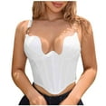 thumbnail image 2 of Mareep Women's Solid Color Lace Suspender Bra - Backless Transparent Mesh Bustier with Zipper Closure & Chest Wrap Design for Elegant Support, 2 of 4