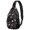Baseballs and Gloves Black Pattern, variant on Baseballs Bats Pattern Sling Backpack, Unisex Daily Travel Sling Pack with Side Mesh Pockets, Breathable Padded Back Gift Ideas for Holiday Birthday Gifts