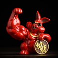 thumbnail image 1 of Estatuilla de gato en , adorno de escritorio, modelo de Animal de bienvenida, escultura de estatua para el Festival de Primavera, tienda rojo Fernando Escultura de conejo, 1 of 8