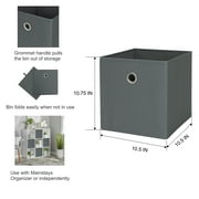 Mainstays Collapsible Fabric Cube Storage Bin, Soothing Grey