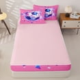thumbnail image 4 of Castle Fairy Abstract Crystal Soccer Zipper Full Size Comforter Sets with Fitted Sheet and 2 Pillowcases, Sport Theme Zipper Bedding Set, Pink Blue Black,4pcs,Pink Reversible, 4 of 6