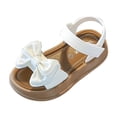 thumbnail image 5 of Mgmyaa Girls Bow Open Toe Sandals with Adjustable Straps Non-Slip Soft Sole Casual Summer Shoes, 5 of 9