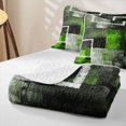thumbnail image 4 of Erosebridal Lime Square Abstract Bed Spread Queen for Women Men, Brush Stroke Block Queen Coverlet Set, 3pcs, 4 of 7