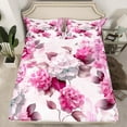 thumbnail image 2 of YST Watercolor Hydrangea Sheet Sets Chic Flower Floral Bed Sheets Set for Girls Women, Watercolor Oil Painting Bedding Twin Size Ombre Gradient Sheets, Pink Top Sheet, 2 of 5