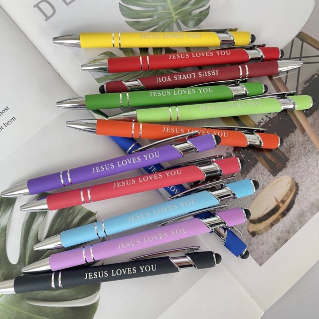 Juego de 12 bolígrafos multifuncionales Loves You, bolígrafo para escribir textos publicitarios, bolígrafo para pantalla de 30 ml, decoraciones navideñas para el hogar, ofertas del día, liquidación