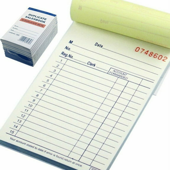 100 Pack of Sales Book Order Receipt Invoice Carbonless Copy 50 Sets 3.5" X 5.5"
