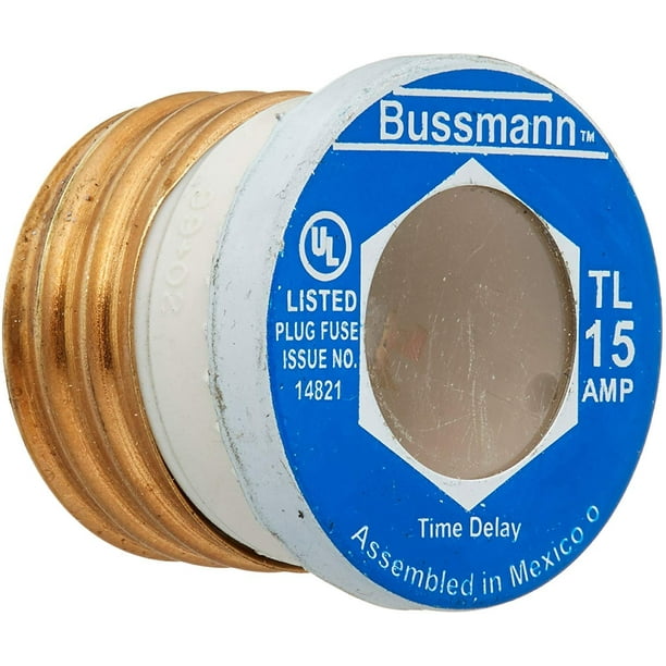 Bussmann BP/TL15 15 Amp Time Delay, Loaded Link Edison Base Plug Fuse